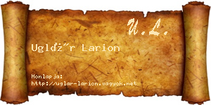 Uglár Larion névjegykártya
